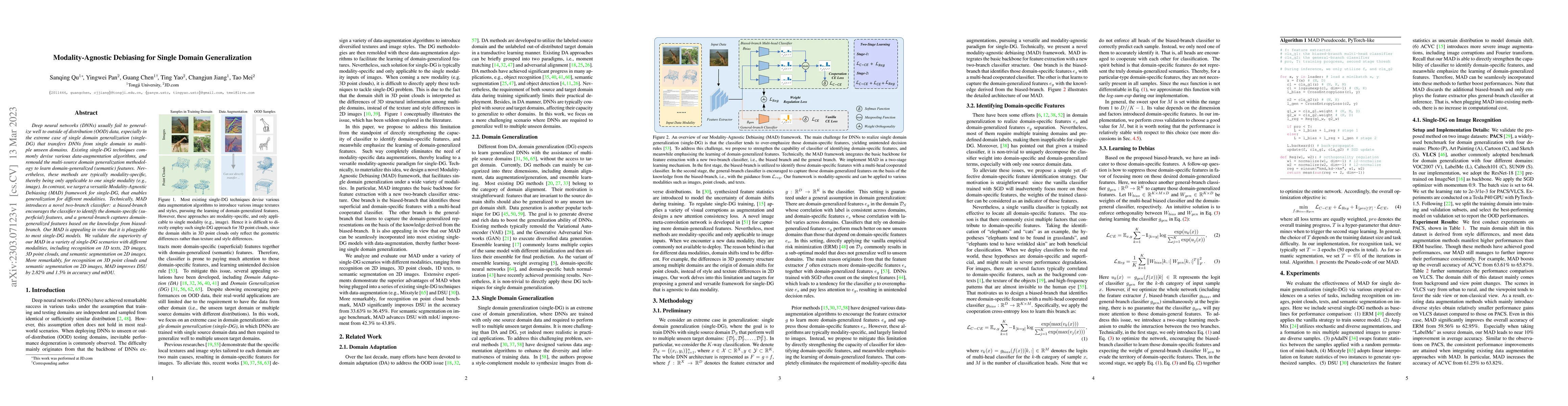 Thumbnail for Modality-Agnostic Debiasing for Single Domain Generalization