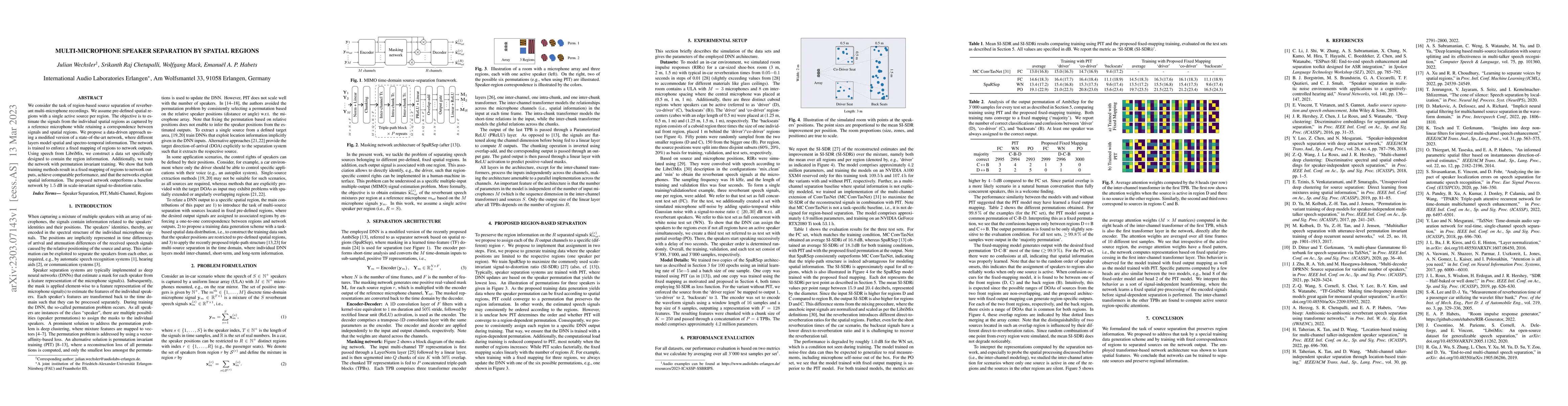 Thumbnail for Multi-Microphone Speaker Separation by Spatial Regions