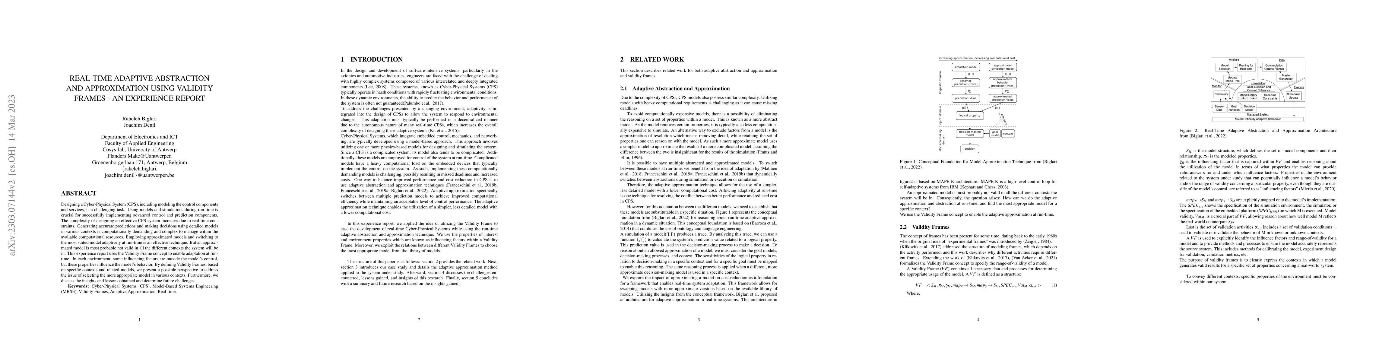 Thumbnail for Real-Time Adaptive Abstraction and Approximation Using Validity Frames
  -- an Experience Report