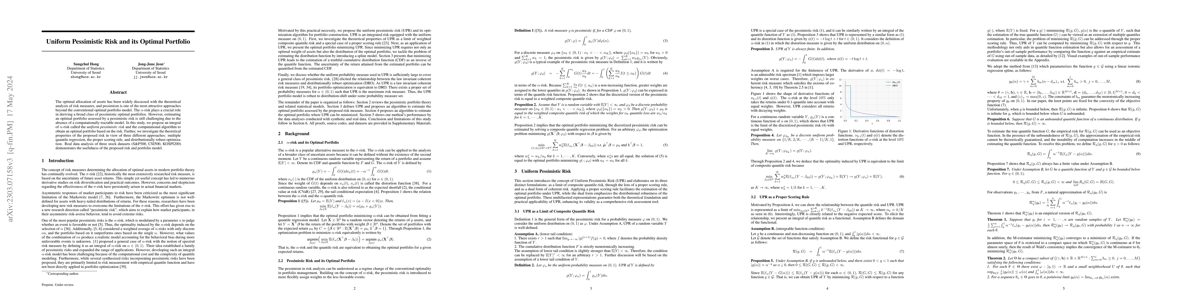 Thumbnail for Uniform Pessimistic Risk and its Optimal Portfolio