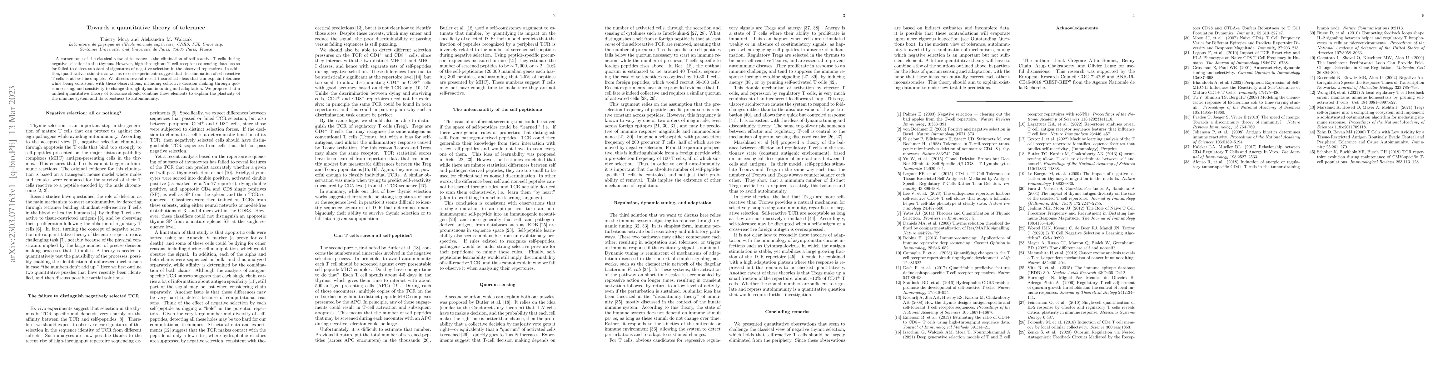 Thumbnail for Towards a quantitative theory of tolerance