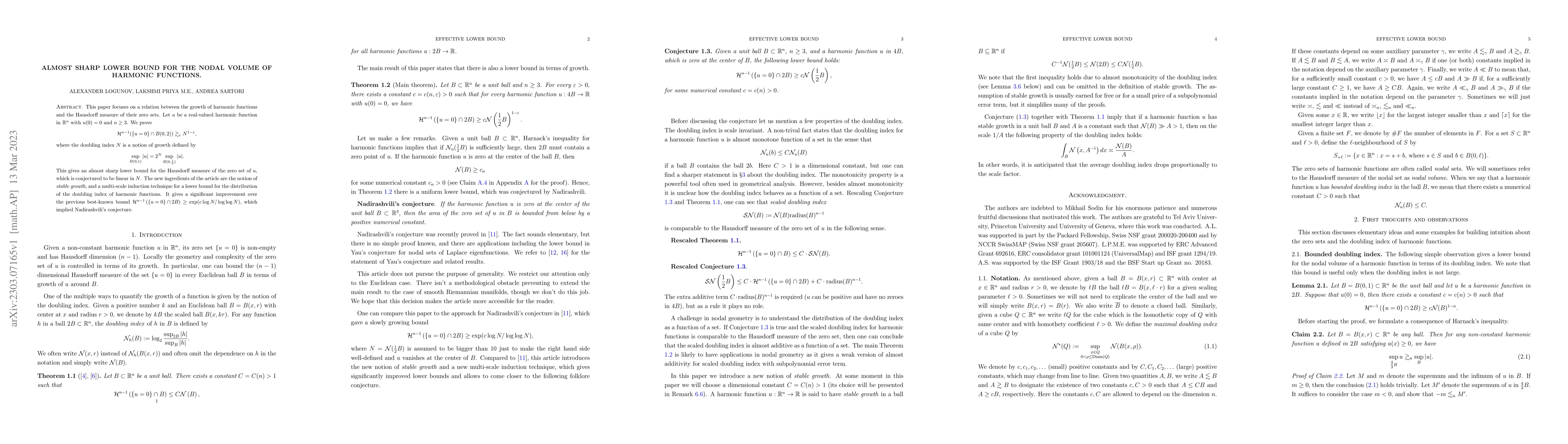 Thumbnail for Almost sharp lower bound for the nodal volume of harmonic functions