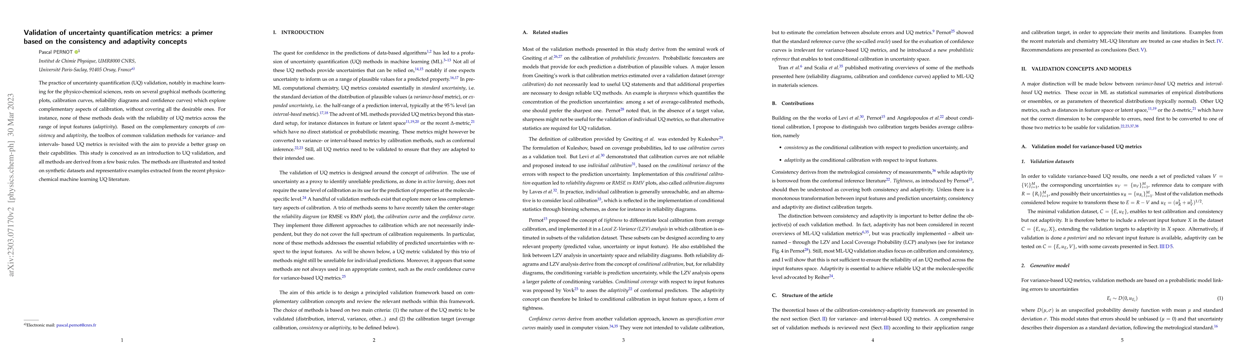 Thumbnail for Validation of uncertainty quantification metrics: a primer based on the
  consistency and adaptivity concepts