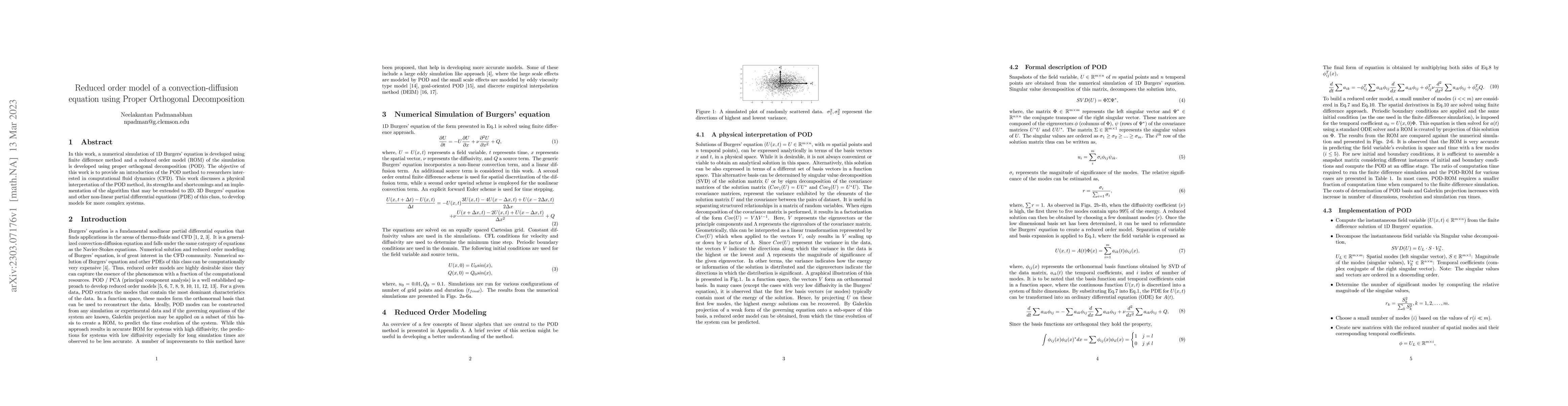 Thumbnail for Reduced order model of a convection-diffusion equation using Proper
  Orthogonal Decomposition