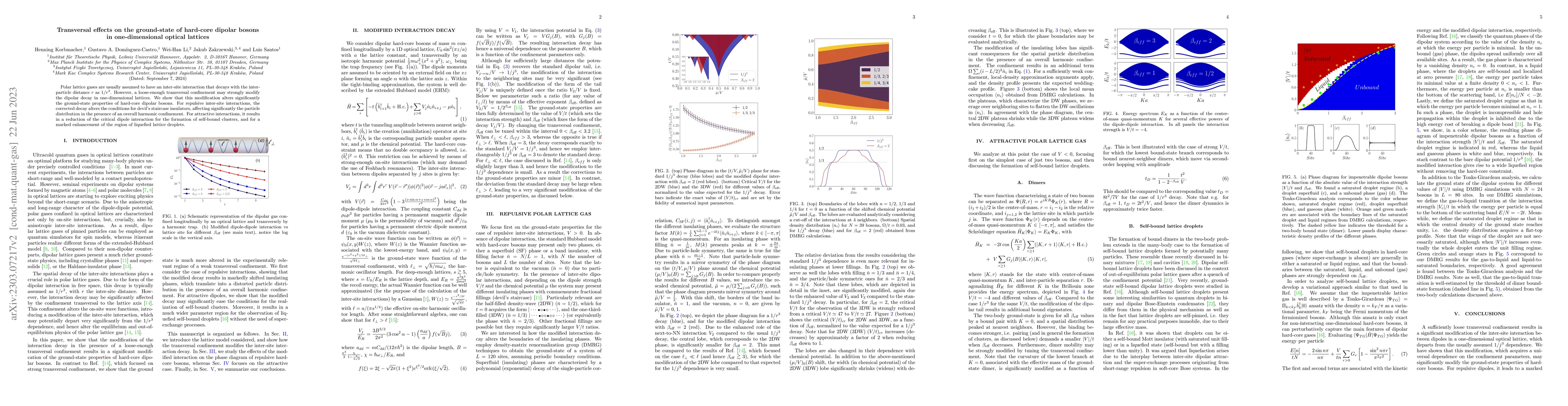 Thumbnail for Transversal effects on the ground-state of hard-core dipolar bosons in
  one-dimensional optical lattices