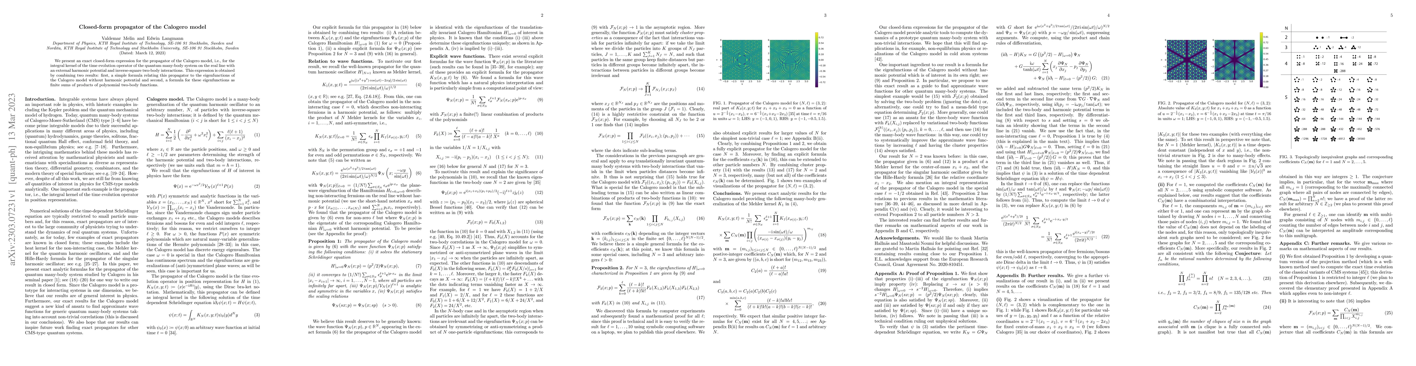 Thumbnail for Closed-form propagator of the Calogero model