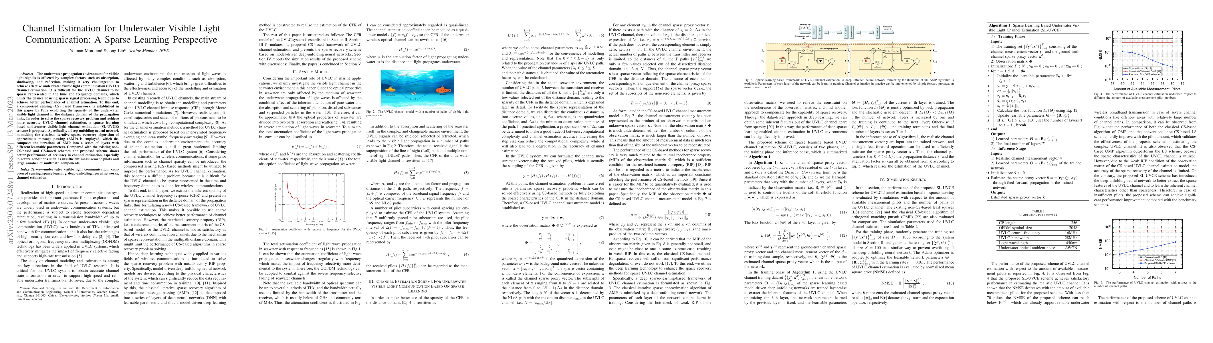Thumbnail for Channel Estimation for Underwater Visible Light Communication: A Sparse
  Learning Perspective
