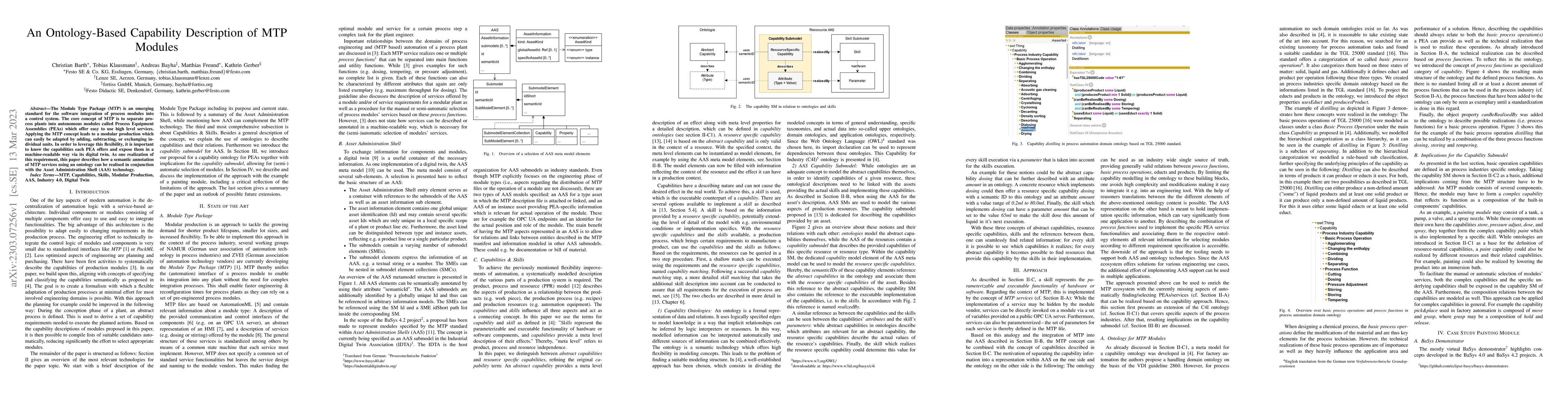 Thumbnail for An Ontology-Based Capability Description of MTP Modules