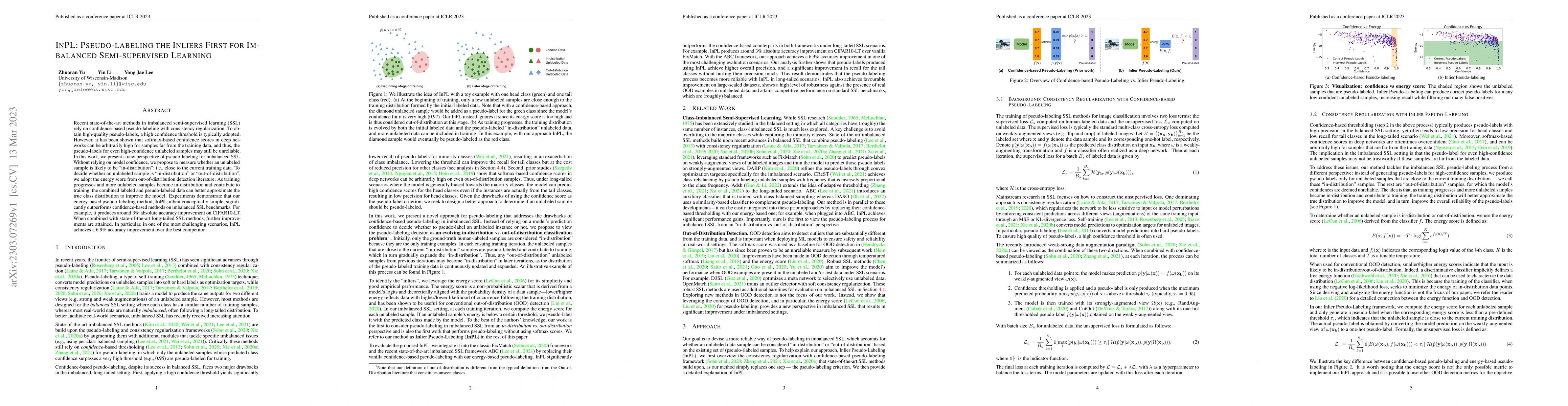 Thumbnail for InPL: Pseudo-labeling the Inliers First for Imbalanced Semi-supervised
  Learning