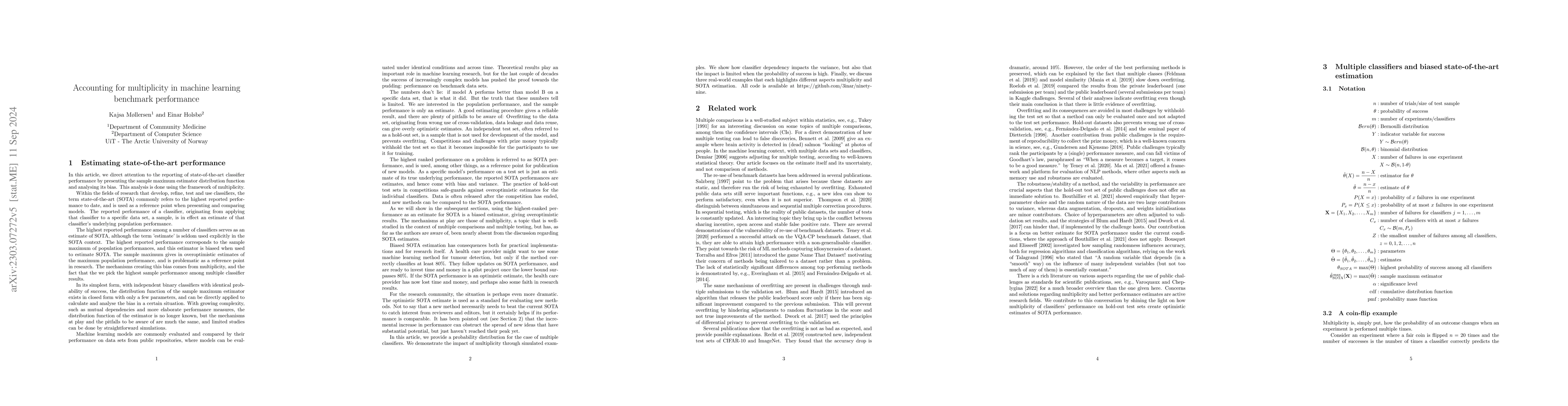Thumbnail for Accounting for multiplicity in machine learning benchmark performance