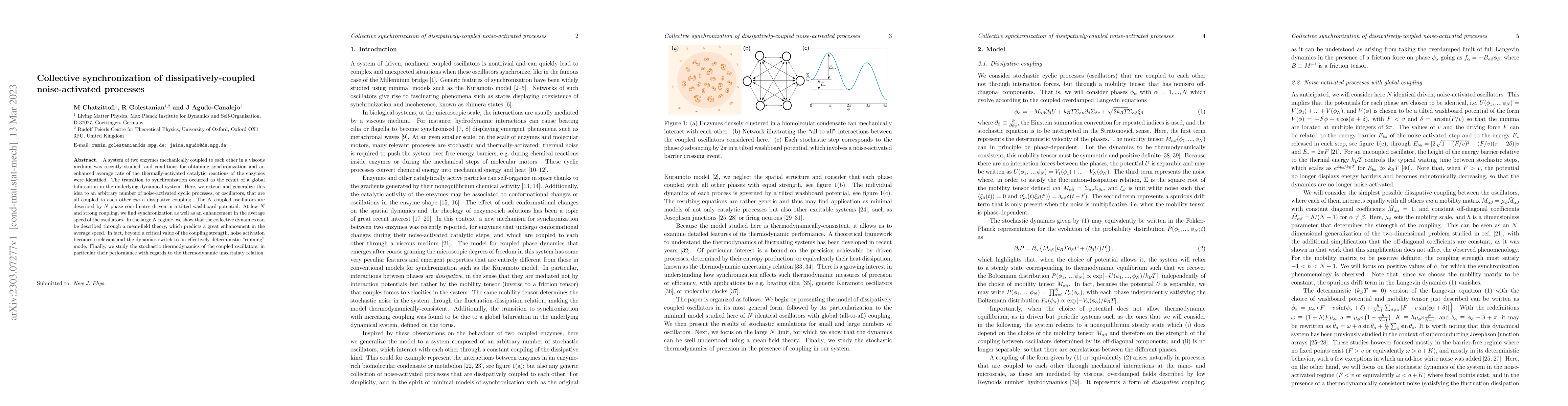 Thumbnail for Collective synchronization of dissipatively-coupled noise-activated
  processes