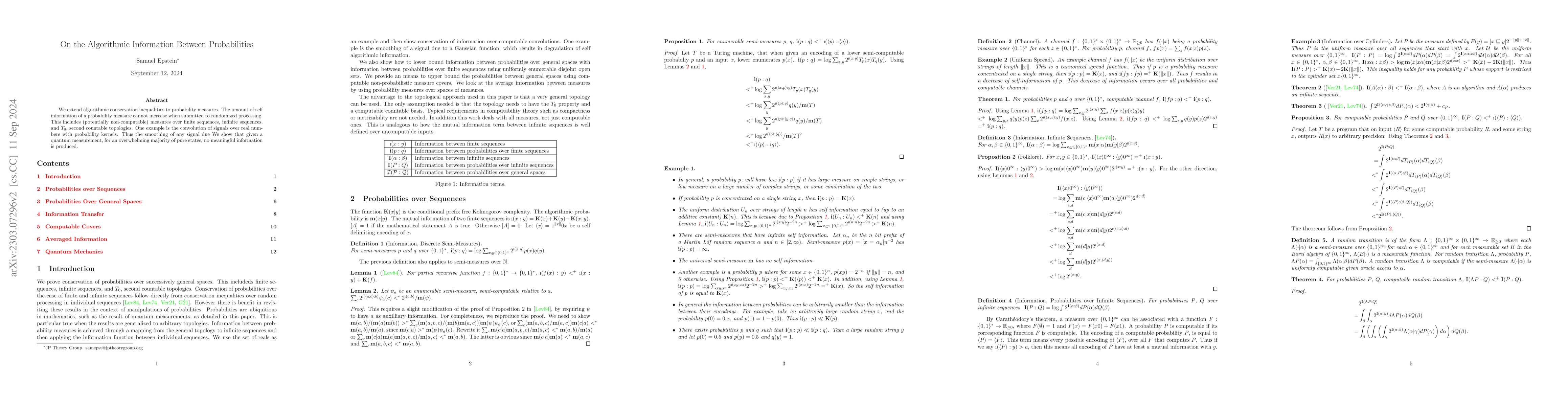Thumbnail for On the Algorithmic Information Between Probabilities