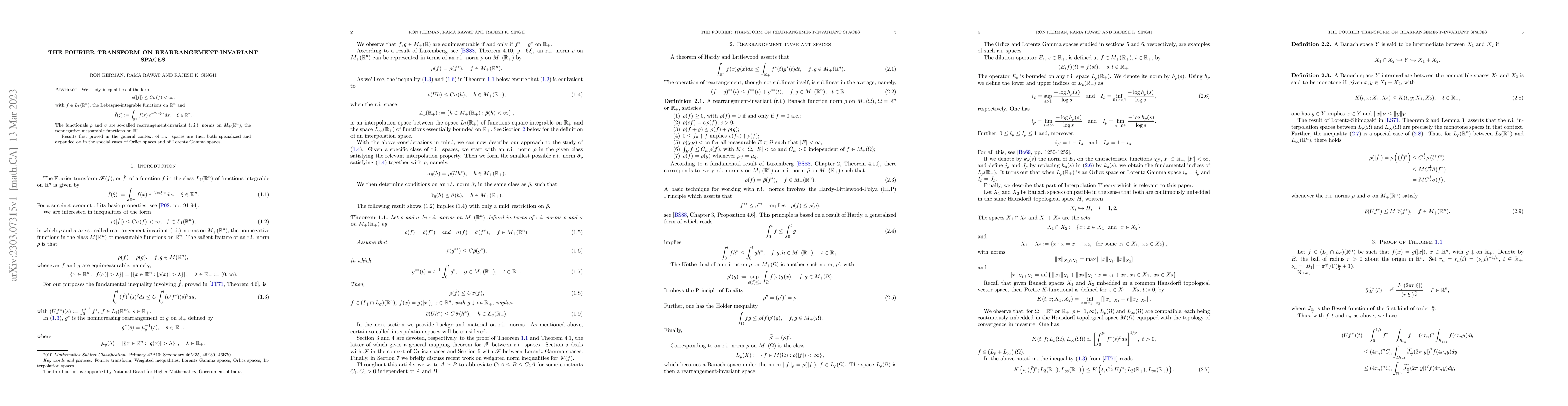 Thumbnail for The Fourier transform on Rearrangement-Invariant Spaces