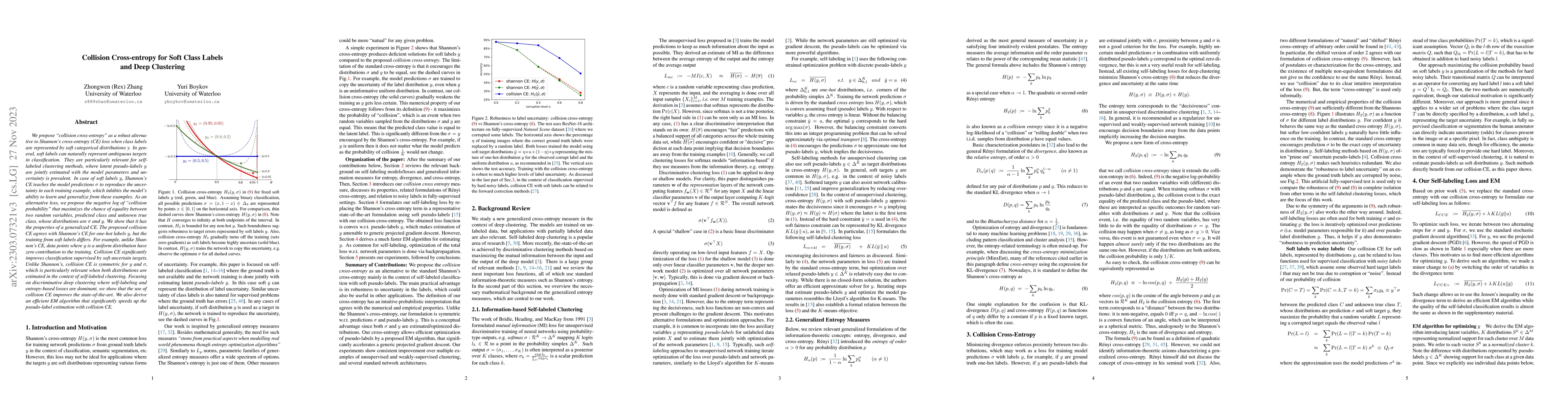 Thumbnail for Collision Cross-entropy for Soft Class Labels and Deep Clustering
