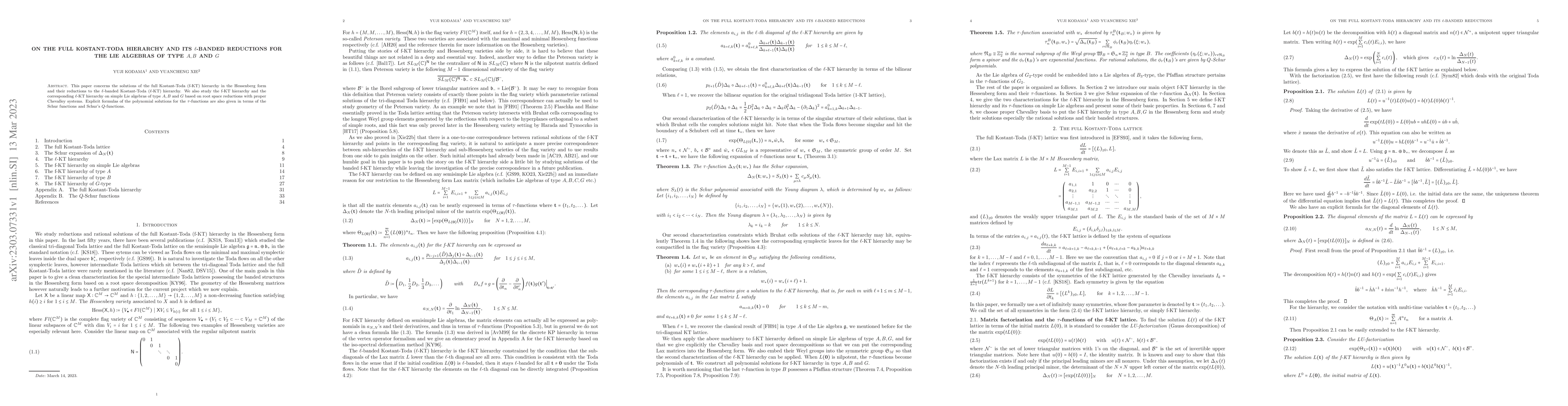 Thumbnail for On the full Kostant-Toda hierarchy and its $\ell$-banded reductions for
  the Lie algebras of type $A, B$ and $G$