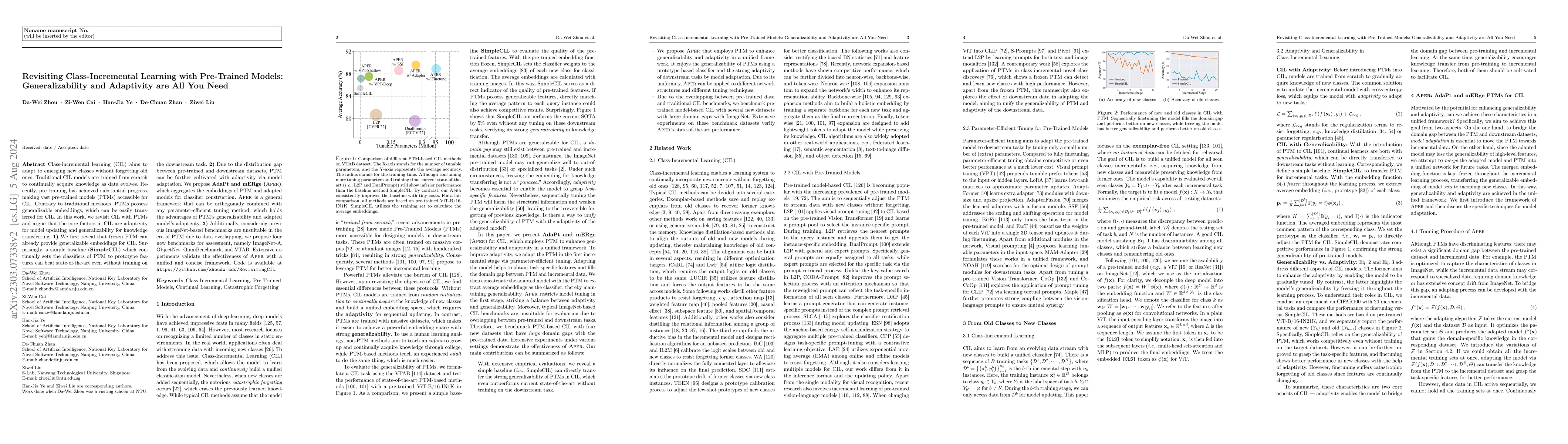 Thumbnail for Revisiting Class-Incremental Learning with Pre-Trained Models:
  Generalizability and Adaptivity are All You Need