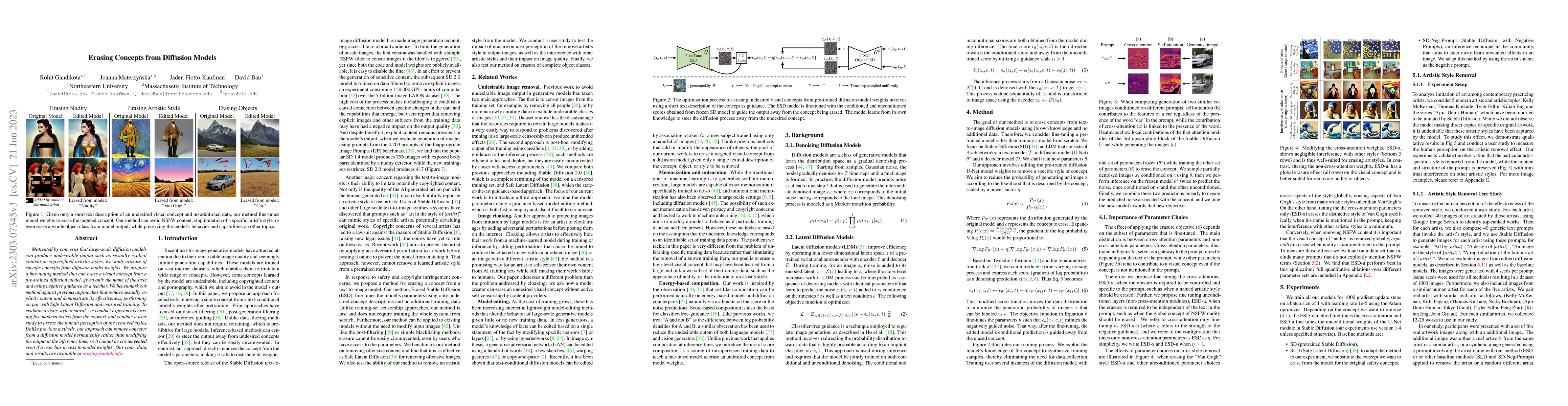 Thumbnail for Erasing Concepts from Diffusion Models