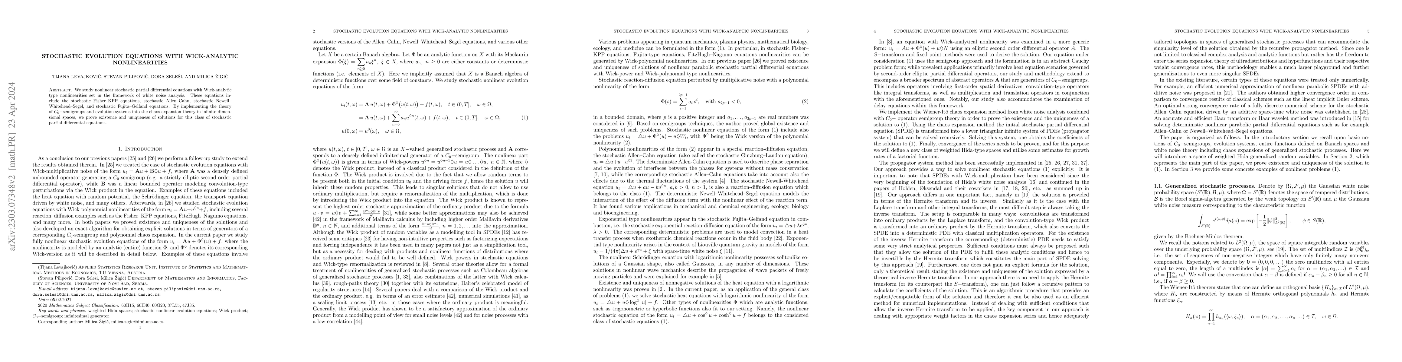 Thumbnail for Stochastic evolution equations with Wick-analytic nonlinearities