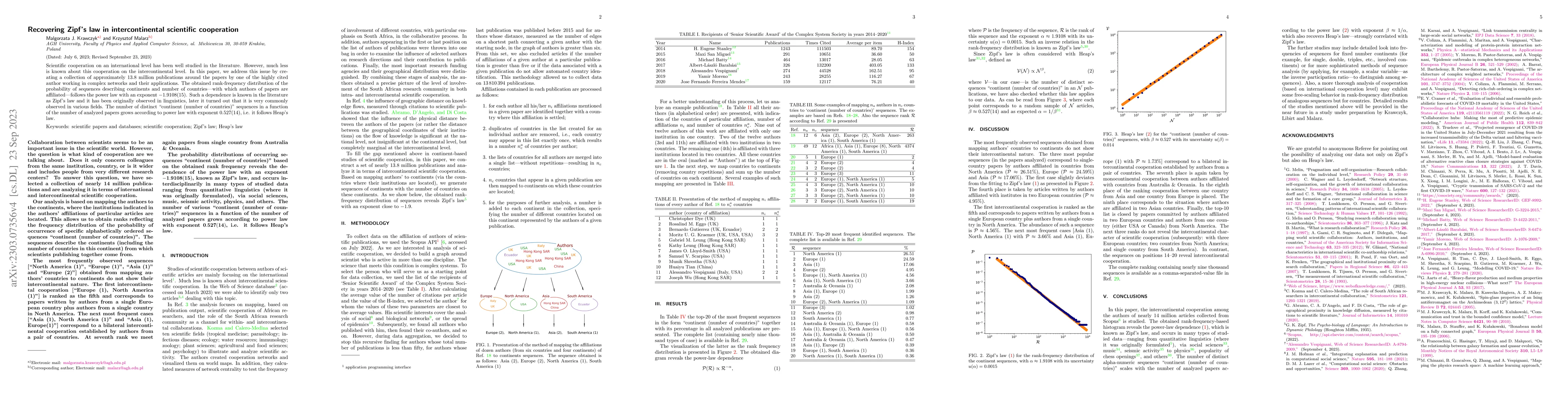 Thumbnail for Recovering Zipf's law in intercontinental scientific collaboration