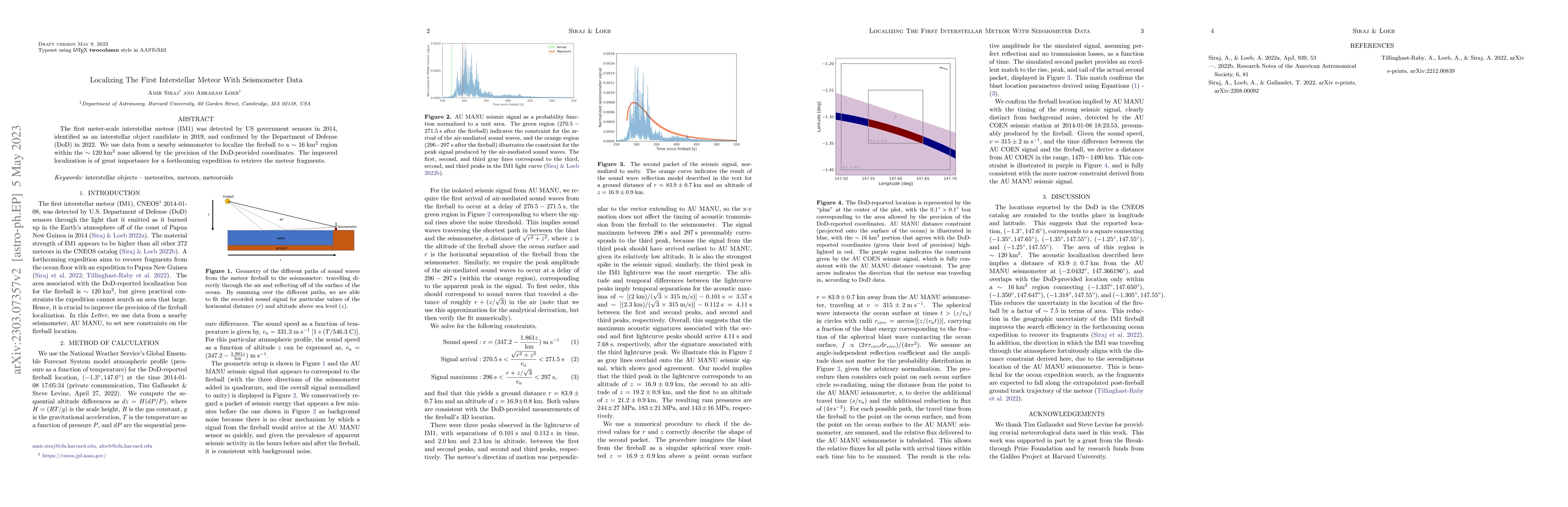 Thumbnail for Localizing The First Interstellar Meteor With Seismometer Data