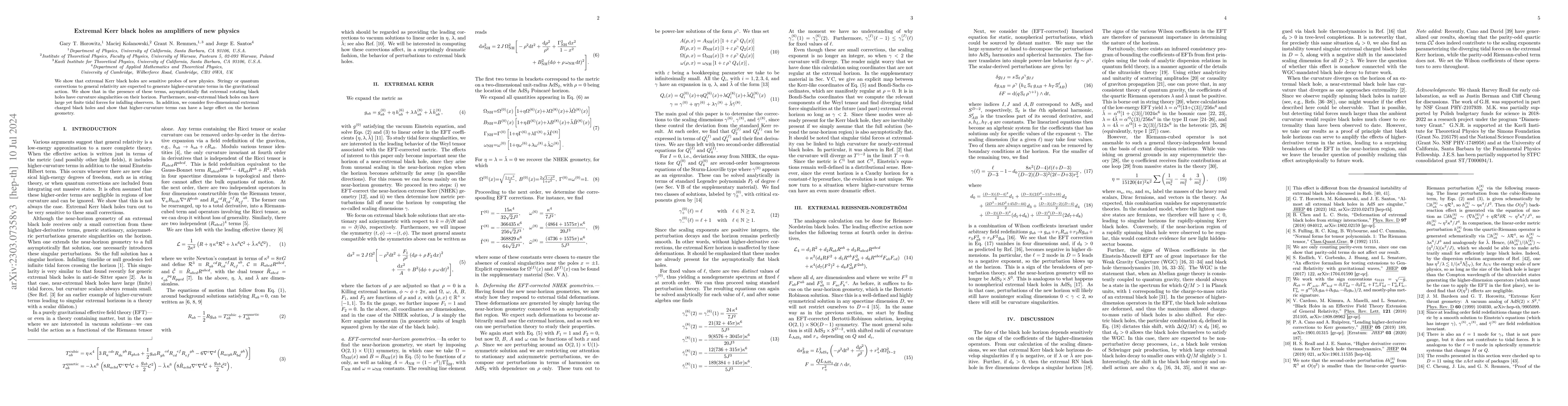 Thumbnail for Extremal Kerr black holes as amplifiers of new physics