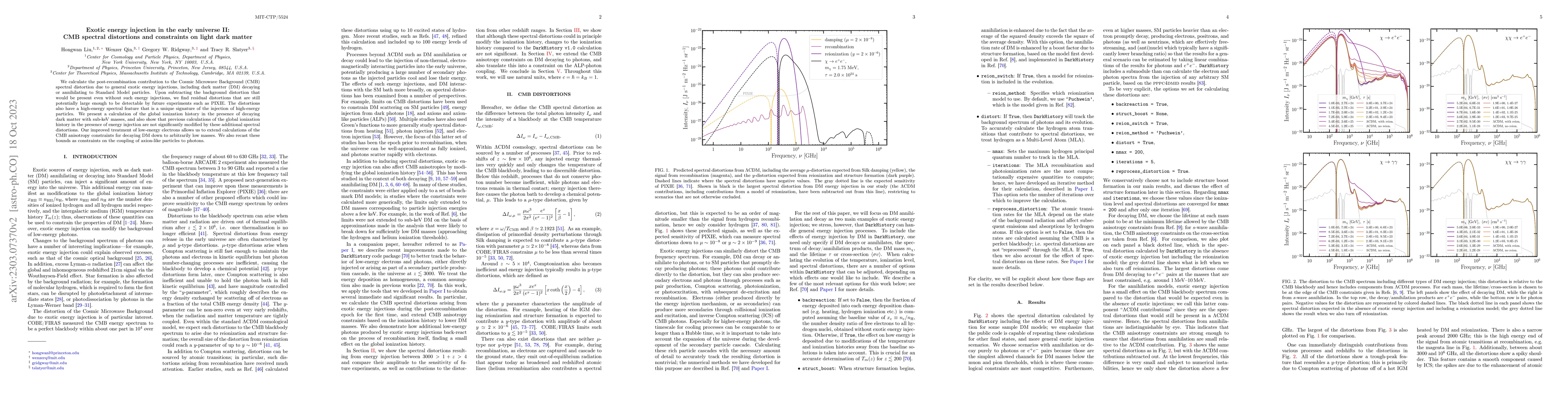 Thumbnail for Exotic energy injection in the early universe II: CMB spectral
  distortions and constraints on light dark matter