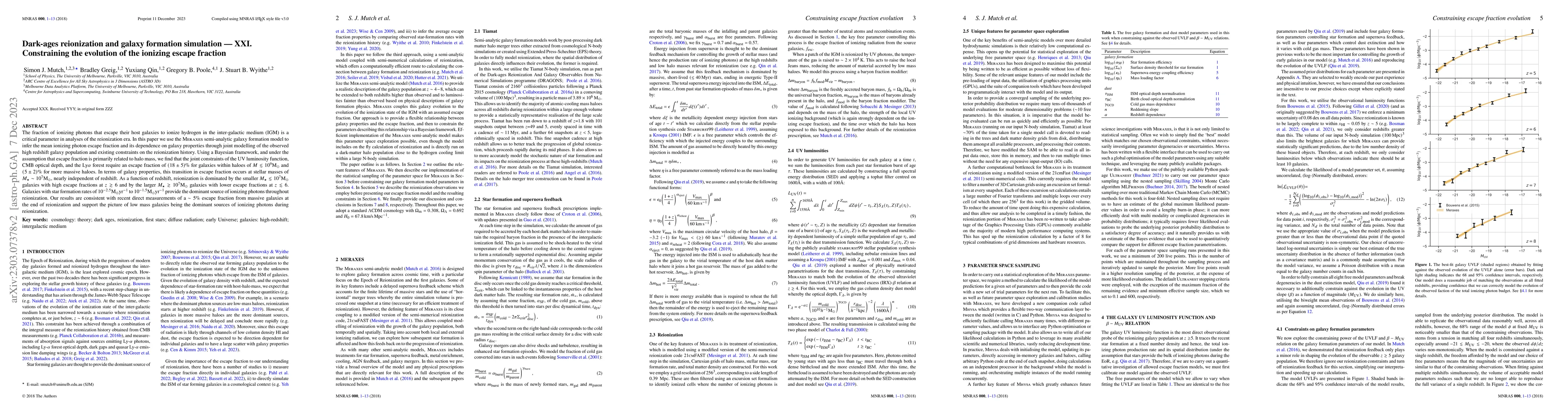 Thumbnail for Dark-ages reionization and galaxy formation simulation -- XXI.
  Constraining the evolution of the ionizing escape fraction