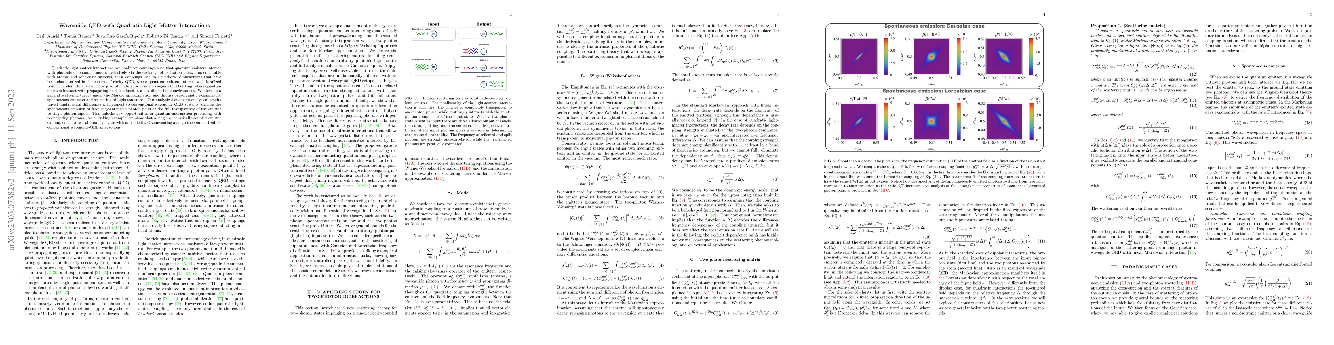 Thumbnail for Waveguide QED with Quadratic Light-Matter Interactions