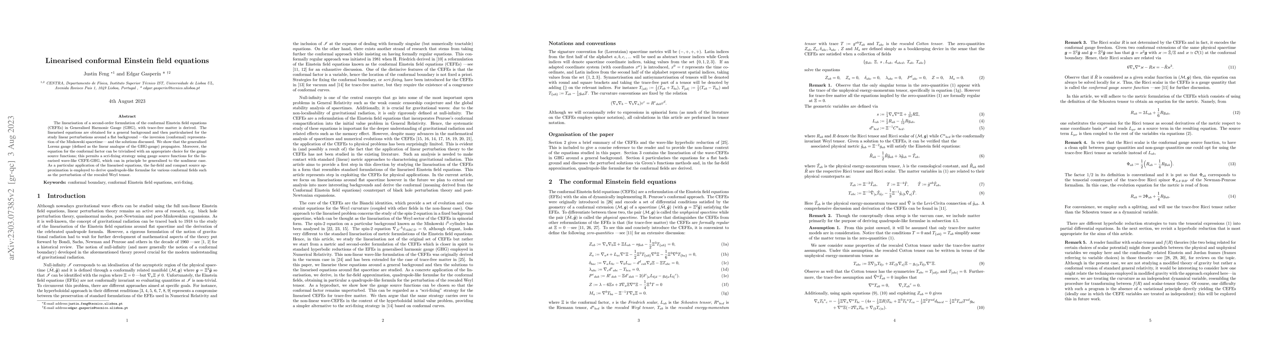 Thumbnail for Linearised conformal Einstein field equations