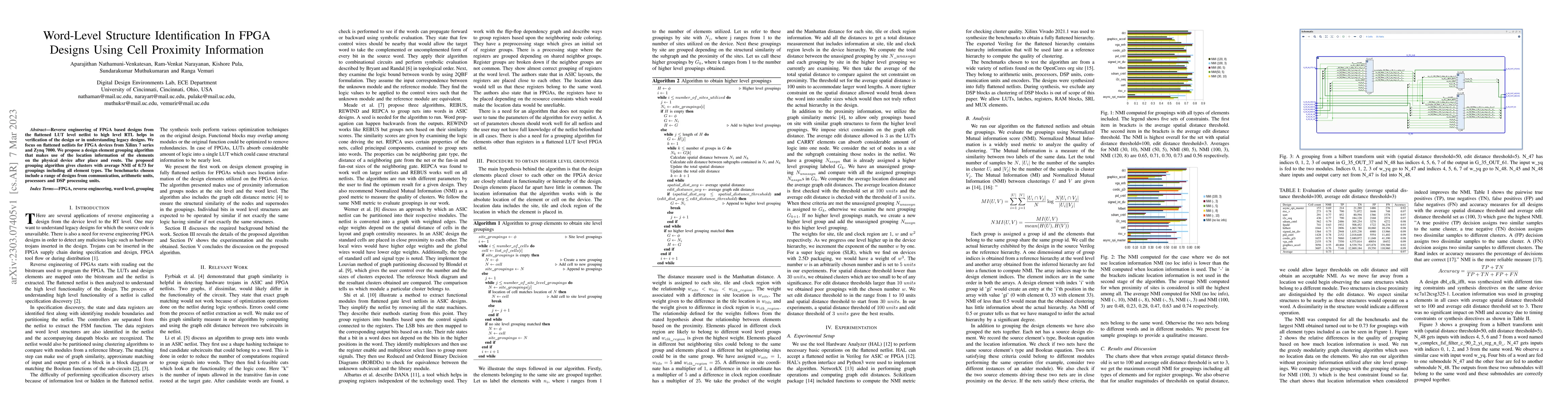 Thumbnail for Word-Level Structure Identification In FPGA Designs Using Cell Proximity
  Information