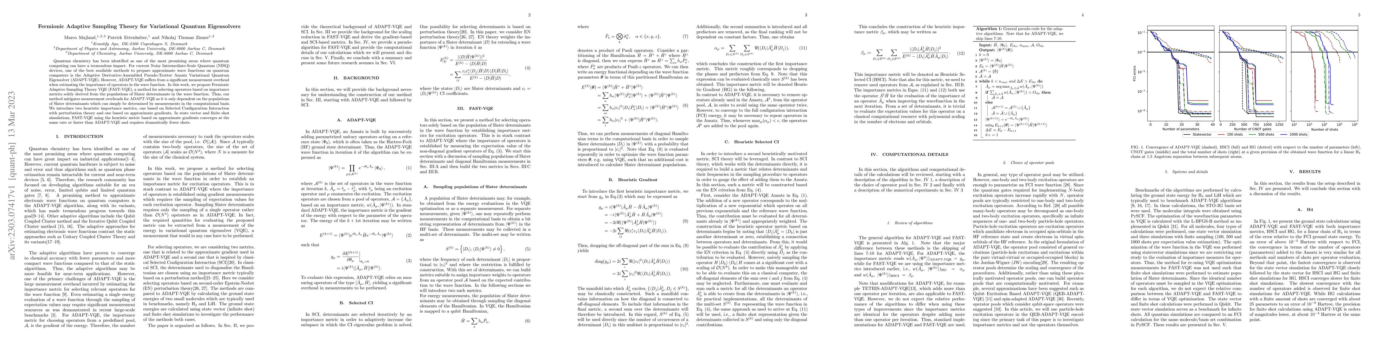 Thumbnail for Fermionic Adaptive Sampling Theory for Variational Quantum Eigensolvers