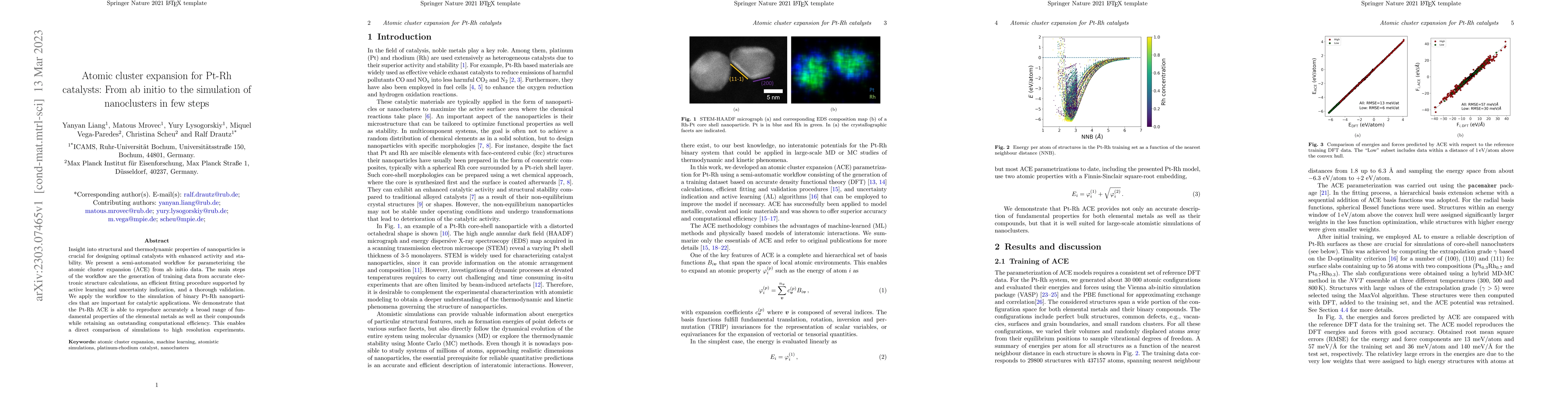 Thumbnail for Atomic cluster expansion for Pt-Rh catalysts: From ab initio to the
  simulation of nanoclusters in few steps