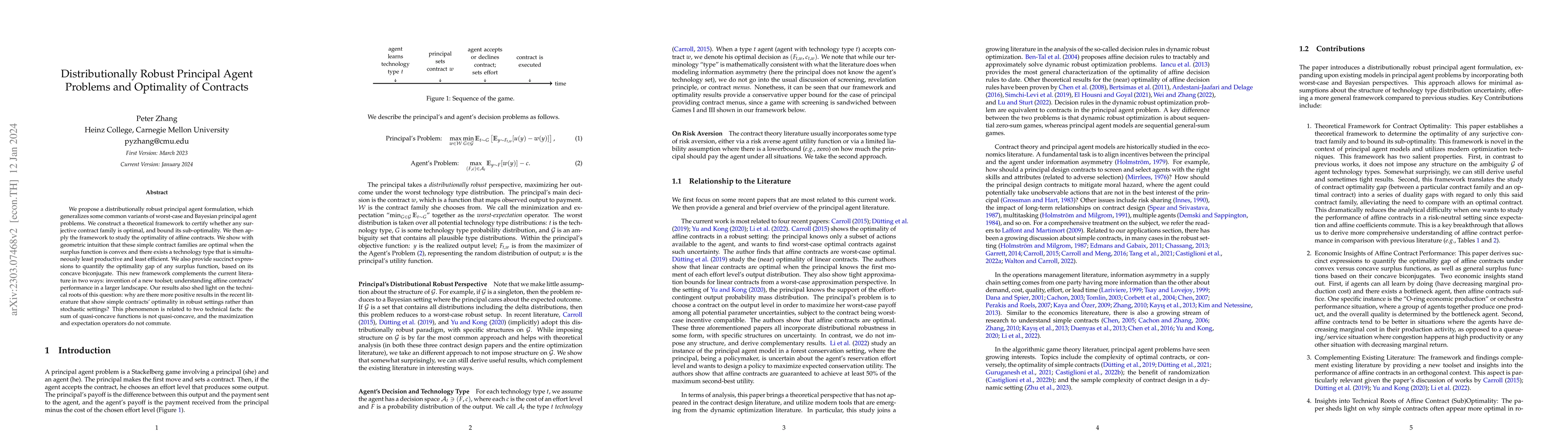 Thumbnail for Distributionally Robust Principal-Agent Problems and Optimality of
  Contracts