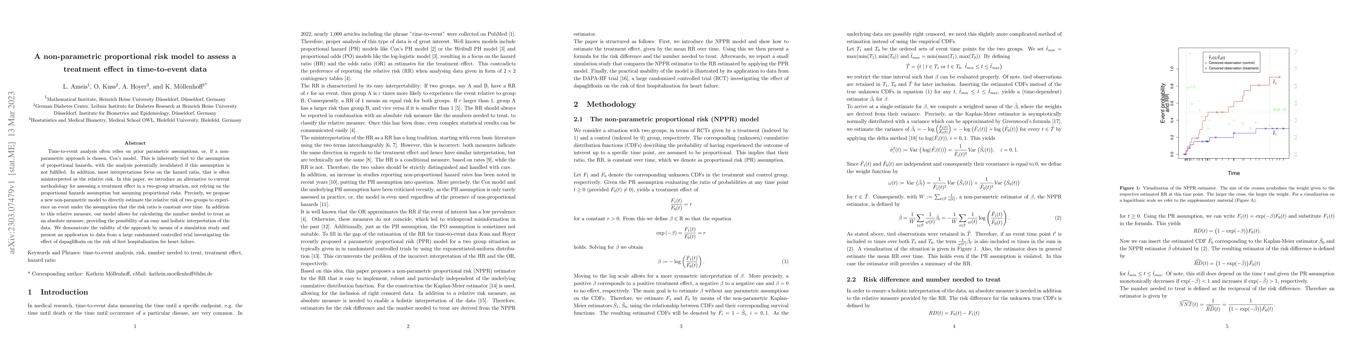 Thumbnail for A non-parametric proportional risk model to assess a treatment effect in
  time-to-event data