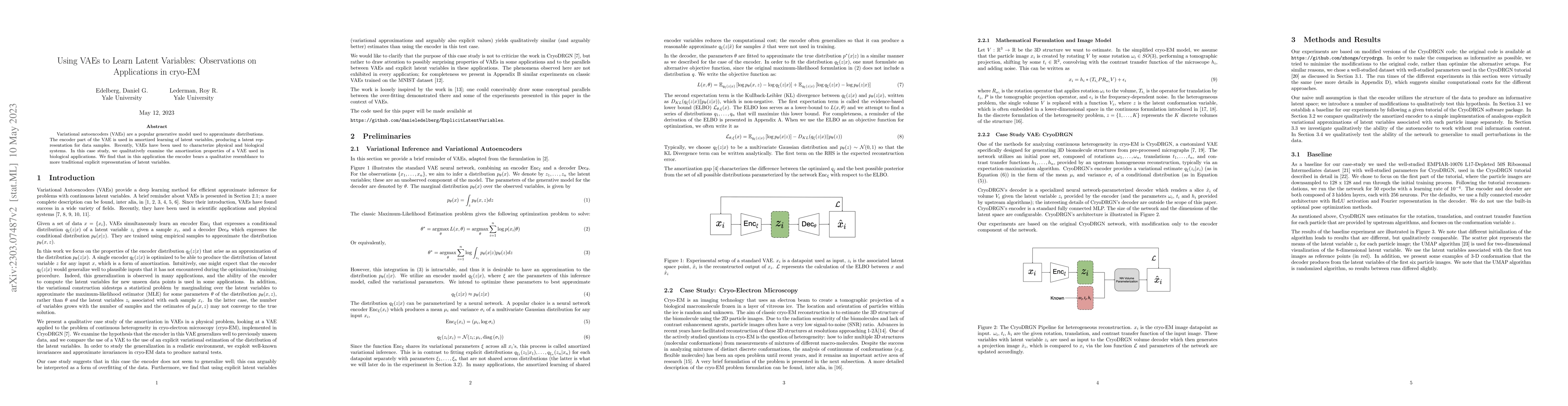 Thumbnail for Using VAEs to Learn Latent Variables: Observations on Applications in
  cryo-EM