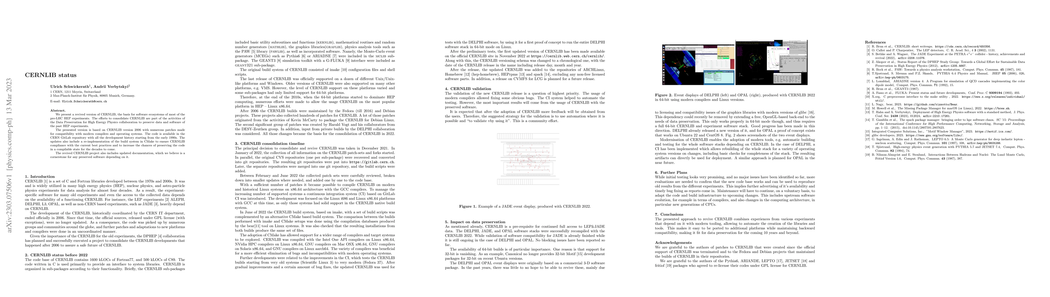 Thumbnail for CERNLIB status