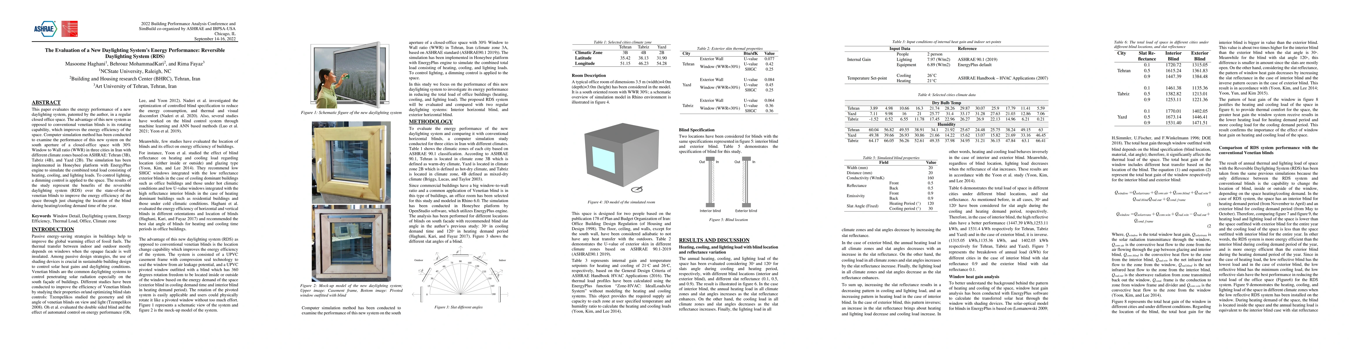 Thumbnail for The Evaluation of a New Daylighting System's Energy Performance:
  Reversible Daylighting System (RDS)
