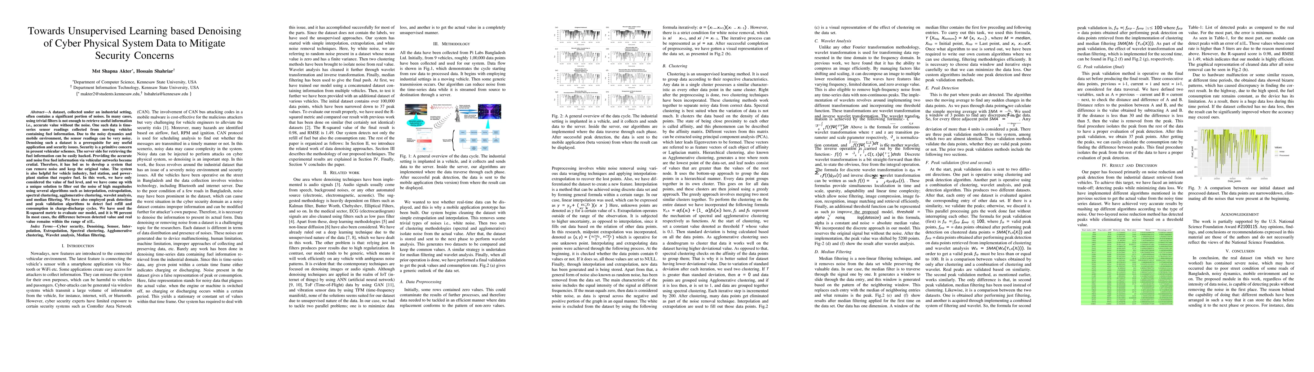 Thumbnail for Towards Unsupervised Learning based Denoising of Cyber Physical System
  Data to Mitigate Security Concerns
