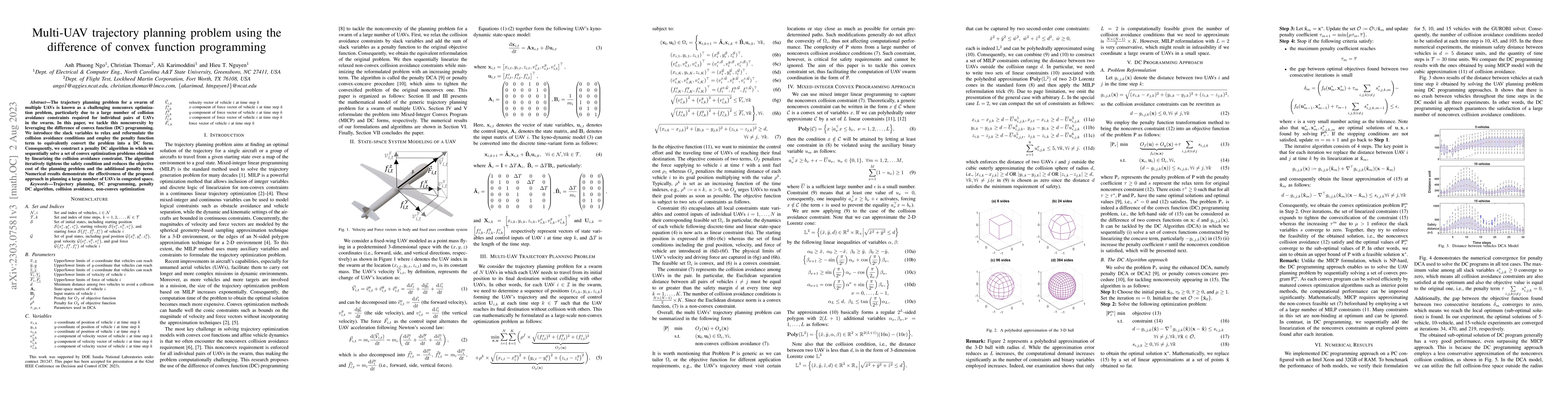 Thumbnail for Multi-UAV trajectory planning problem using the difference of convex
  function programming
