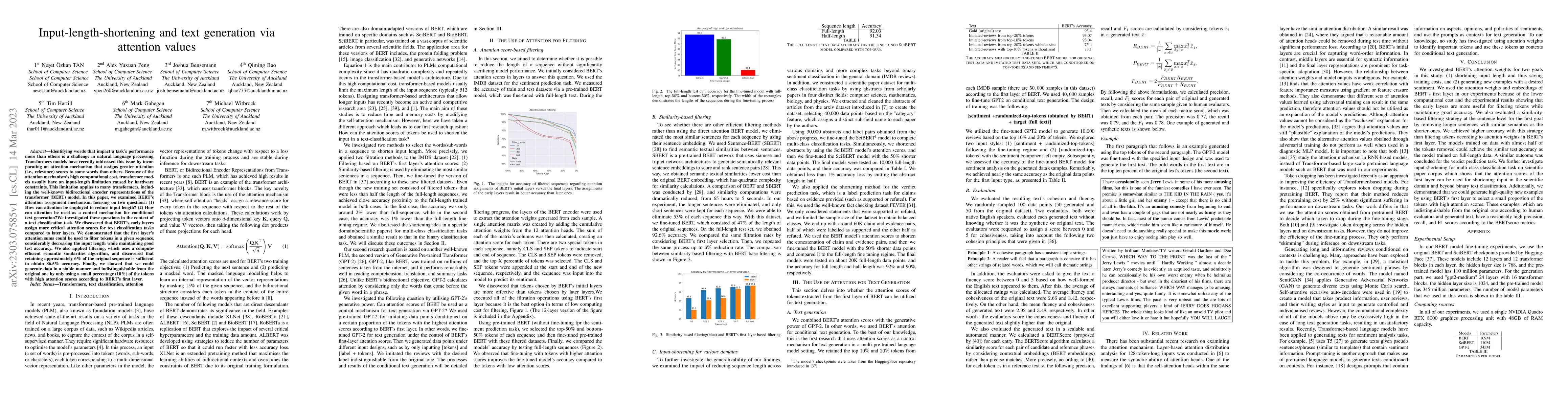 Thumbnail for Input-length-shortening and text generation via attention values