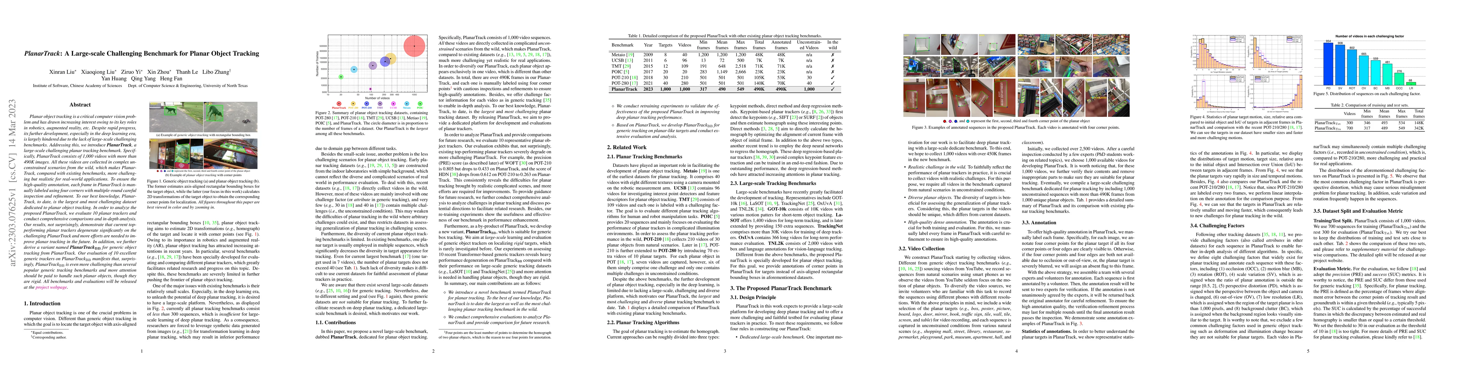 Thumbnail for PlanarTrack: A Large-scale Challenging Benchmark for Planar Object
  Tracking