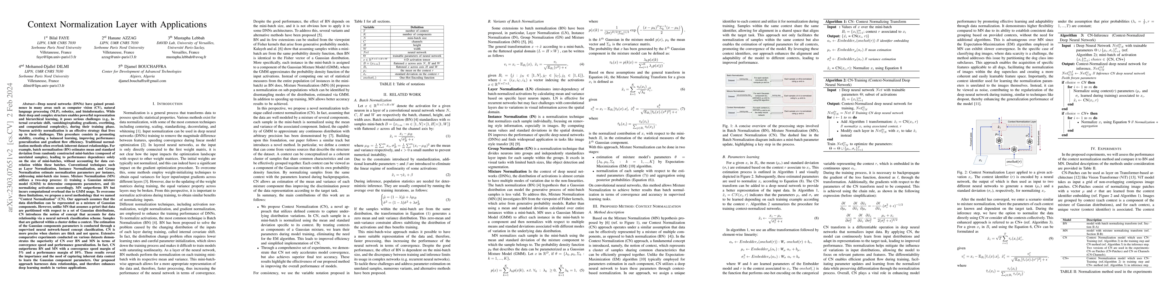 Thumbnail for Context Normalization Layer with Applications