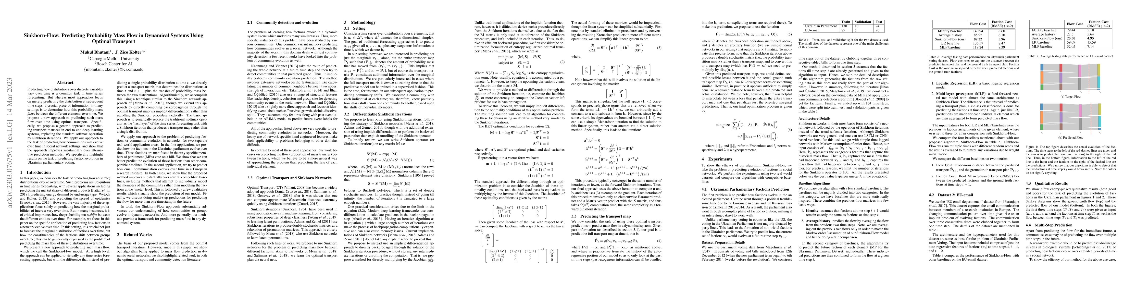 Thumbnail for Sinkhorn-Flow: Predicting Probability Mass Flow in Dynamical Systems
  Using Optimal Transport