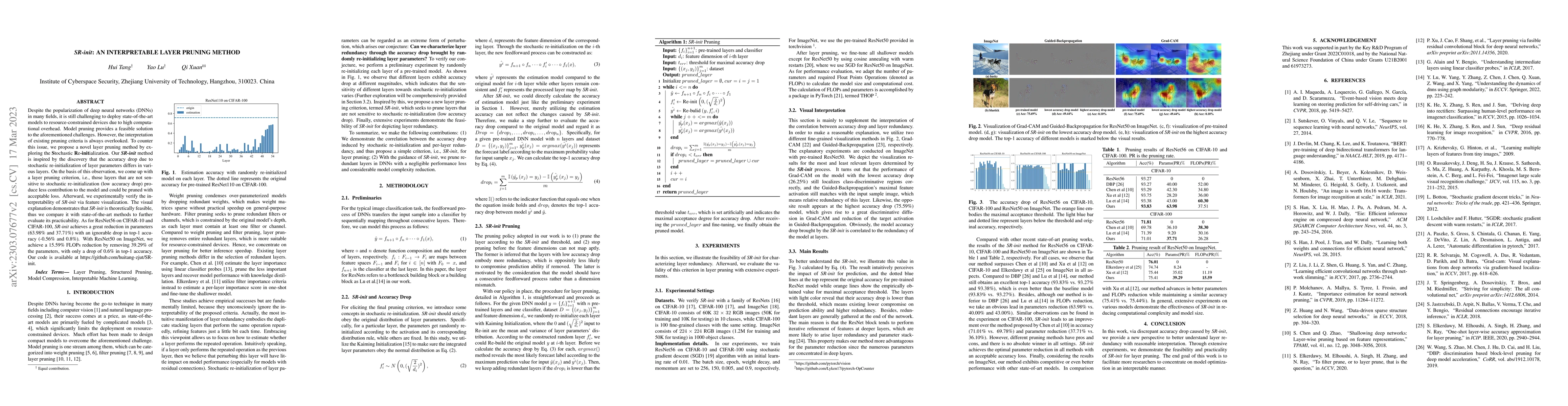 Thumbnail for SR-init: An interpretable layer pruning method
