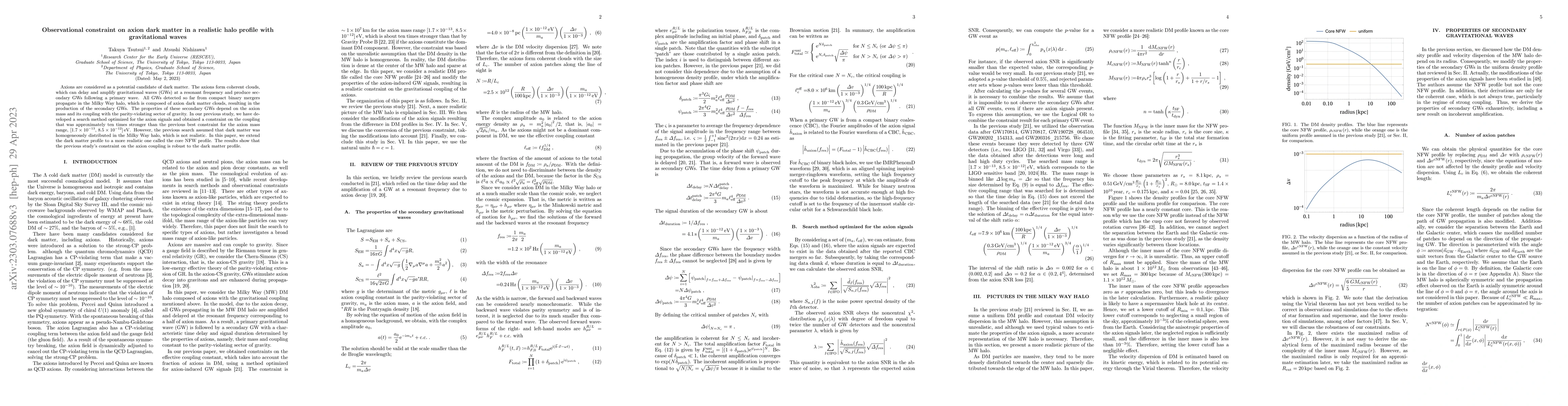 Thumbnail for Observational constraint on axion dark matter in a realistic halo
  profile with gravitational waves