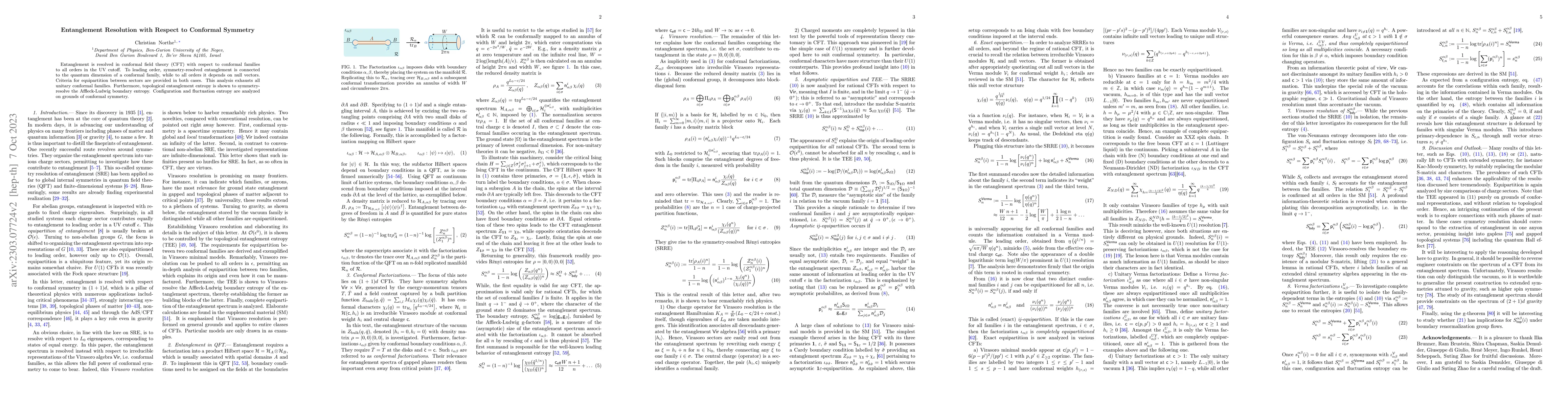 Thumbnail for Entanglement Resolution with Respect to Conformal Symmetry
