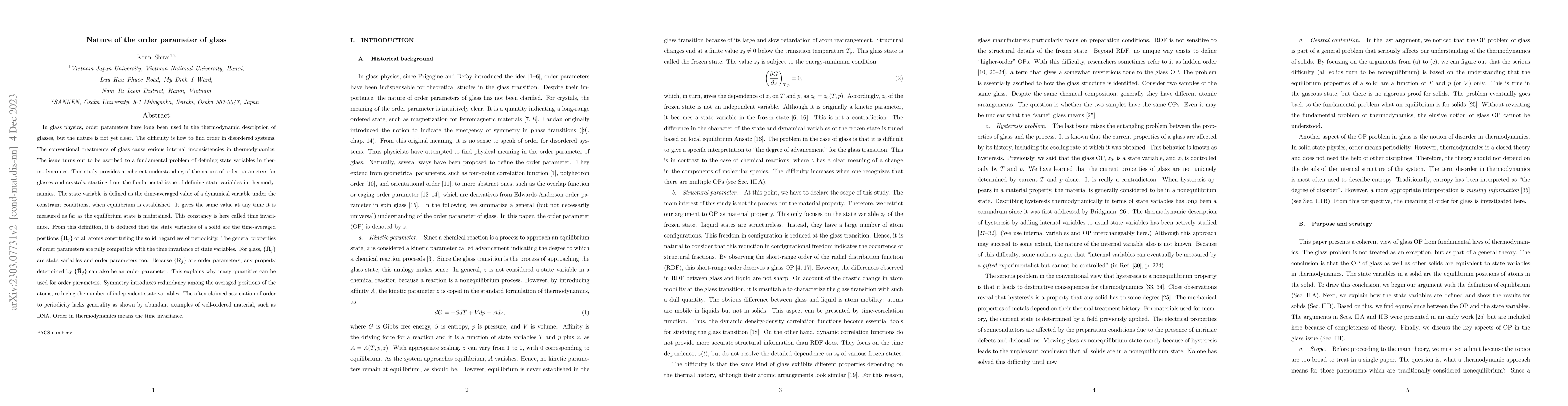 Thumbnail for Nature of the order parameter of glass