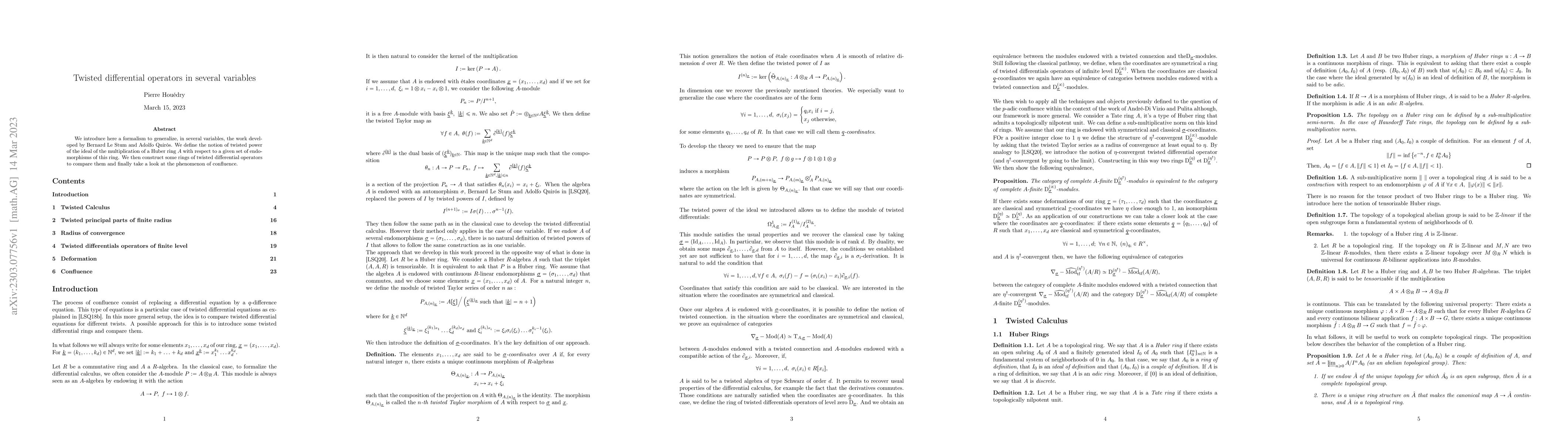 Thumbnail for Twisted differential operators in several variables