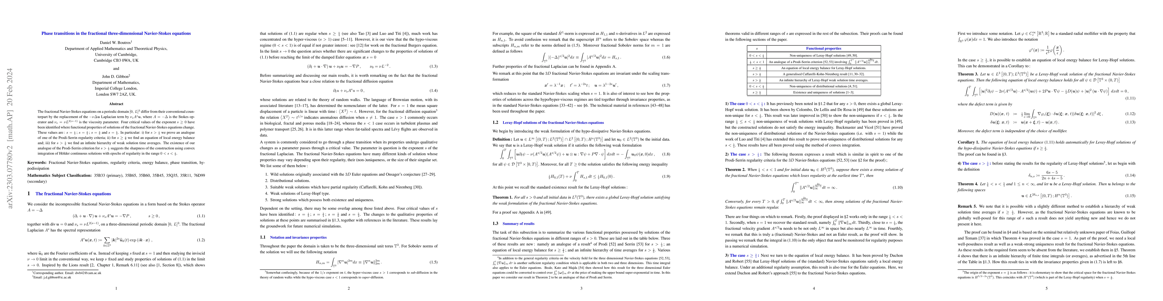 Thumbnail for Phase transitions in the fractional three-dimensional Navier-Stokes
  equations