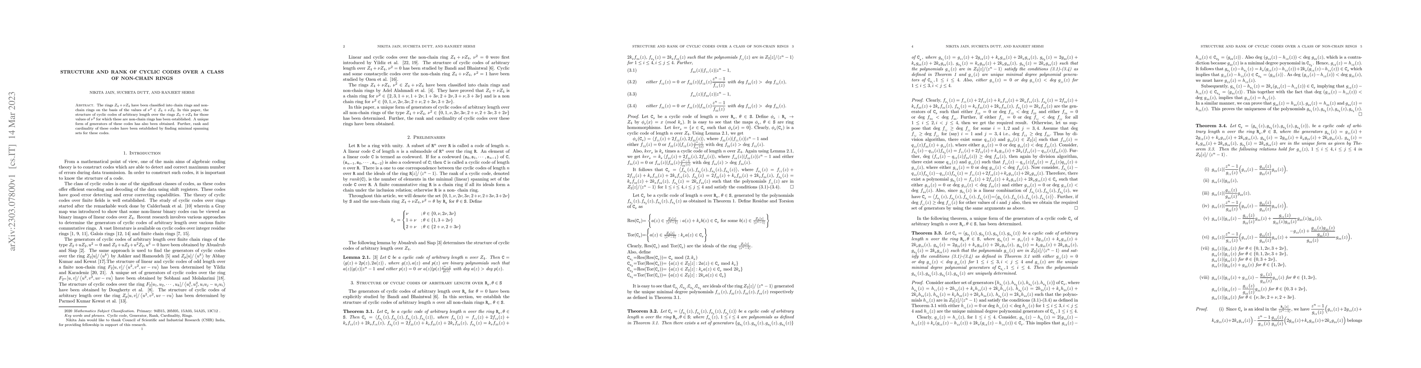 Thumbnail for Structure and Rank of Cyclic codes over a class of non-chain rings